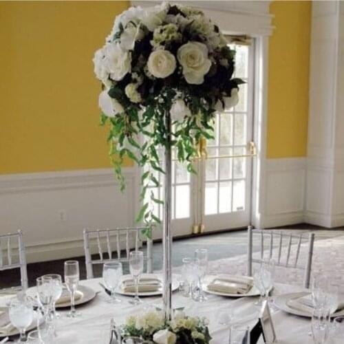 New gold and sliver Color Metal Candle Holder 60 cm Tall flower stand For Wedding Event Candelabra Candle Stick Flower Vase