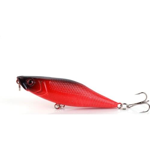 Walk Fishing 1Pcs 7cm 7.2g Popper Fishing Lures 3D Eyes Bait Crankbait Wobblers Isca Red Poper Pesca Japan Fishing Tackle