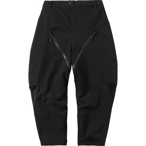 SILENSTORM Techwear 2020 Mens Black Samurai Loose Cross Pants Cargo Jogger Ankle Length Trousers Hip Hop Style Punk Streetwear