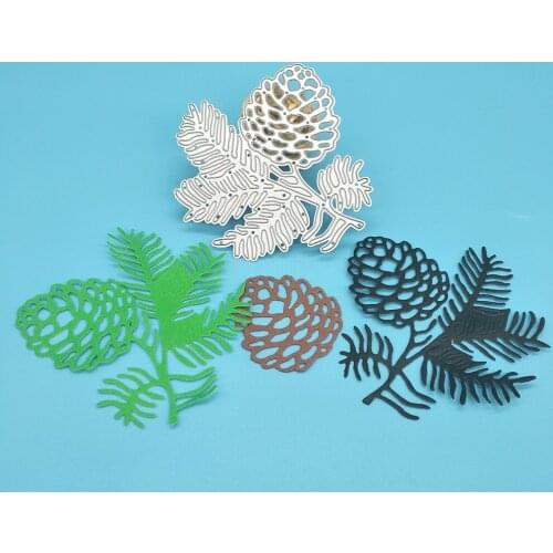 Pine branches, pine cones, pine leaves metal cutting molds for scrapbook photo album decoration DIY handmade art