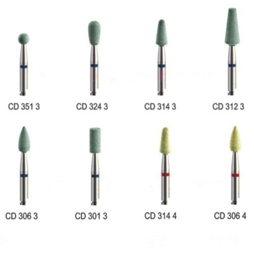 Dental Lab Oral Ceramic diamond grinders polishing zirconia full porcelain crown polish for Low Speed contra angle handpiece use