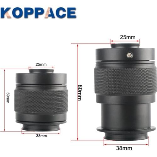 KOPPACE 1X Triocular Stereo Microscope Eyepiece Interface 38mm Microscope Mounting Interface Camera Interface 25mm