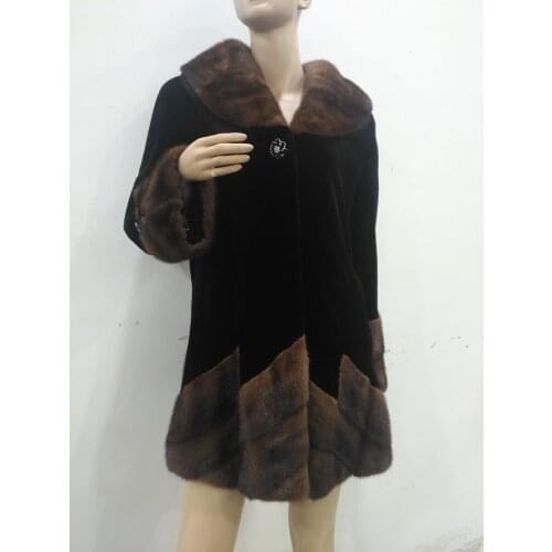 Genuine Mink Fur Jacket Real Mink Fur Coat Womens Real Fur Jacket Long Fur Overwear 2019 New Winter Warm Free Shipping