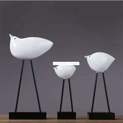 1Set 3pcs European Resin Bird Figurines Living Room Animal Statue Decoration Modern Wedding Gift Home Cabinet Accessories