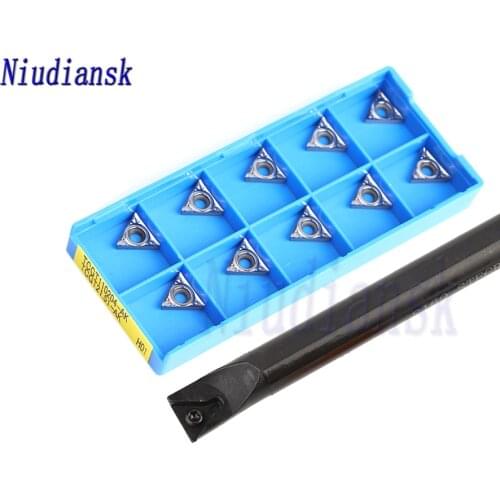 10pcs TCMT1102 Carbide Inserts 1pc S10K S12M-STFCR11 Internal Turning Tool Holder S16Q-STFCR11 S20R-STFCR11 STFCL Lathe Tool Set