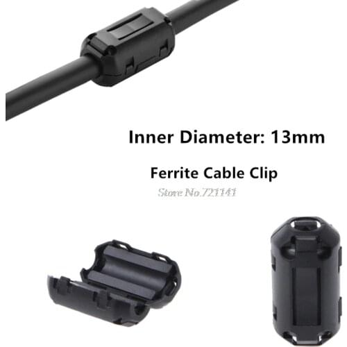 13mm Ferrite Core Cord Ring Choke Bead RFI EMI Noise Suppressor Filter for Power Cord USB Cable Antenna Audio Cable Dropship