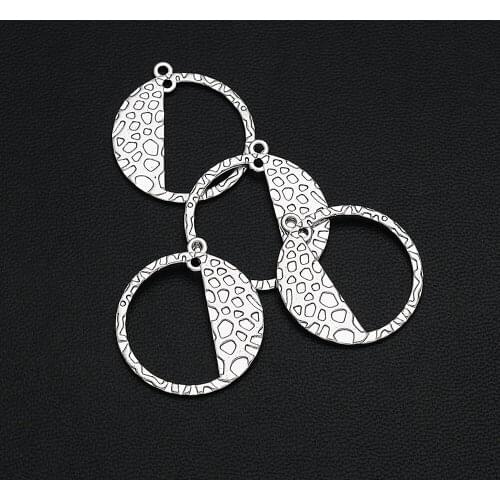15pcs/Lots 22x24mm Antique Silver Plated Geometry Circular Charms Native Tribe Indian Pendants For Diy Fashion Jewellery Finding