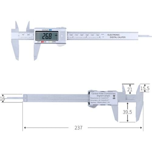 150mm/6inch LCD Digital Electronic Carbon Fiber Vernier Caliper Gauge Micrometer