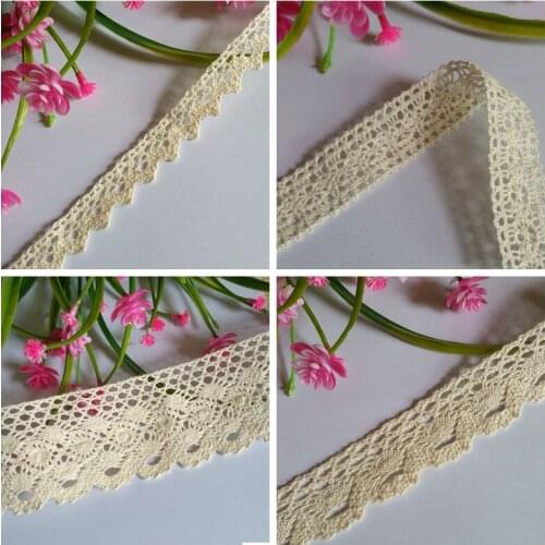 16yd/lot MIXED 5 styles Natural color cotton lace trim Curtain sofa garment Decoration diy lace accessories A4