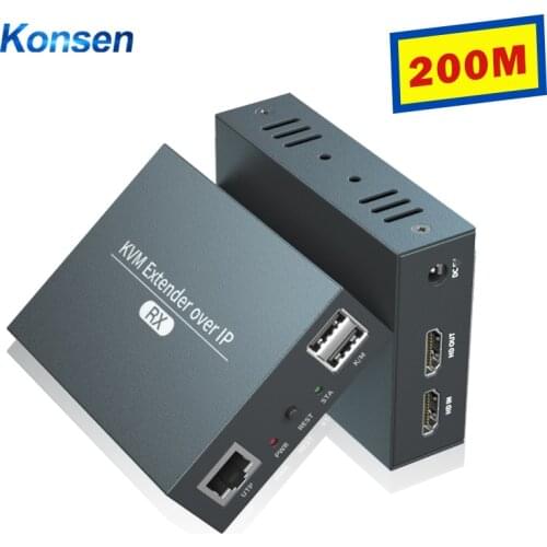 HDMI KVM USB Extender 1080P 200M Over IP RJ45 UTP/STP Ethernet KVM Switch HD Wireless Video Transmitter Receiver Extender Cat5 6