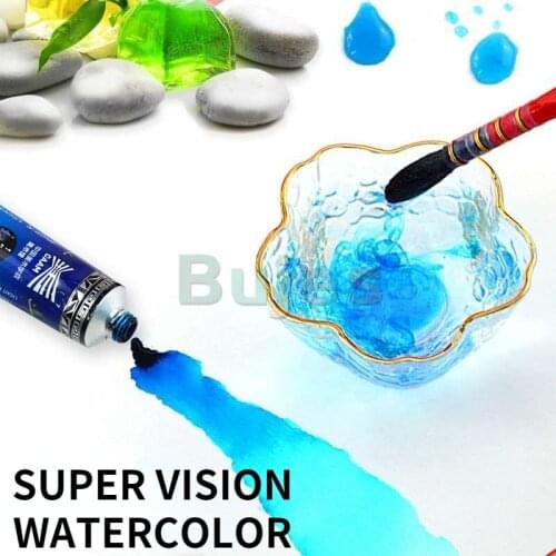 Supervision High Transparent Watercolor Paint 15ml Single Tube Solid Watercolor Paint High Concentration No Odor Art Supplies