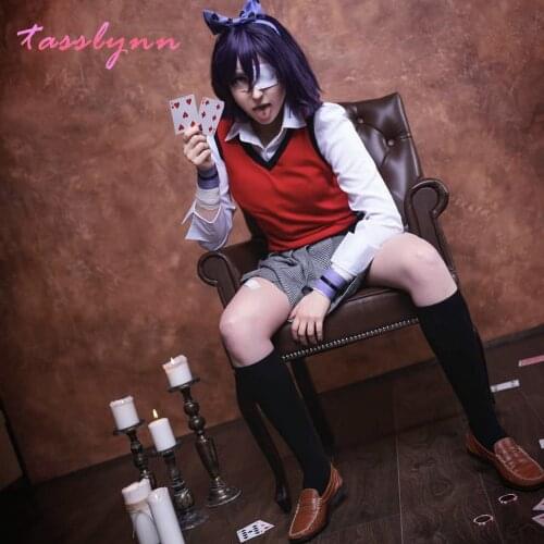 Anime Cosplay Kakegurui Cosplay Costume Midari Ikishima Cosplay for Women Skirts Wig Shoes Halloween Costume for Women Carnival