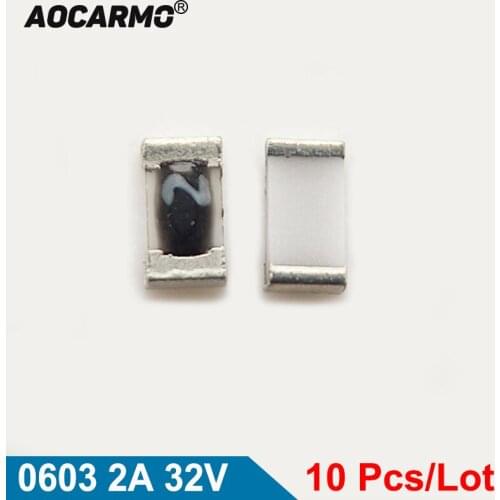 Aocarmo 10Pcs/Lot Chip Blown Disposable Fuse 0603 2A 32V 0467002.NRHF For MacBook Air Pro