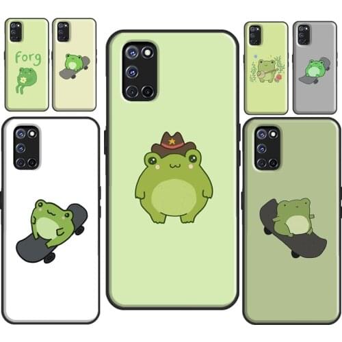 Frog Skateboard Cute Kawaii For OPPO A5 A9 2020 A31 A53 F5 A15 A52 A72 A1K A5S A91 Reno 2 Z Find X3 Pro Cover Shell