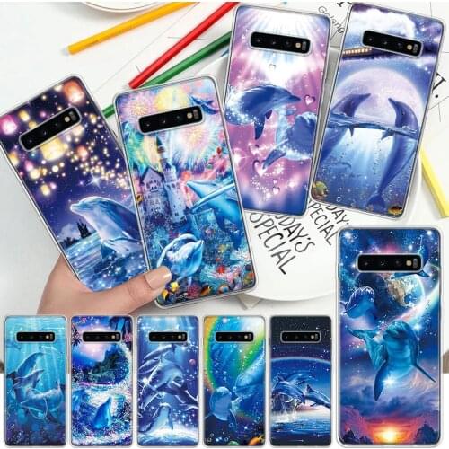 Sea Animal Cute Dolphin Phone Case For Samsung Galaxy A51 A71 A70 A50 A40 A30 A21 A20E A10S A41 A01 A6 A7 A8 A9 Plus + Soft Cove