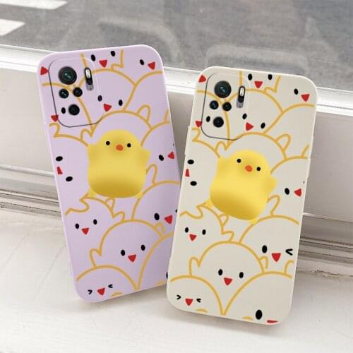 Cute Chick Phone Case For Xiaomi Redmi Note 10 10S 9T 9 8 7 Pro Camera Soft Back Cover On MAX Redmi 9 9A 9T K40 K30 K20 Pro
