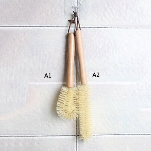 Wooden Cup Mug Cleaning Brush Handle Dishes Bottle Pan Pot Washing Brushes Multifunctional Kitchen Cleaning Accessories Tools