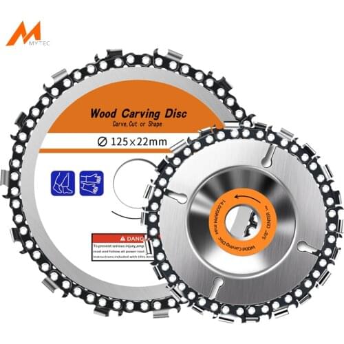 Wood Carving Disc for Angle Grinder 5 Inch 125mm Carbide Grinding Cutting Shaping Woodworking Disc Wheel Chain Saw Blades