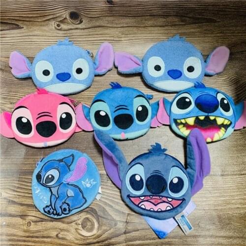Disney Toy Story Woody Stitch Anime Plush Coin Purse Cartoon Money Bag Card Key Storage Purses Unisex Birthday Gifts New
