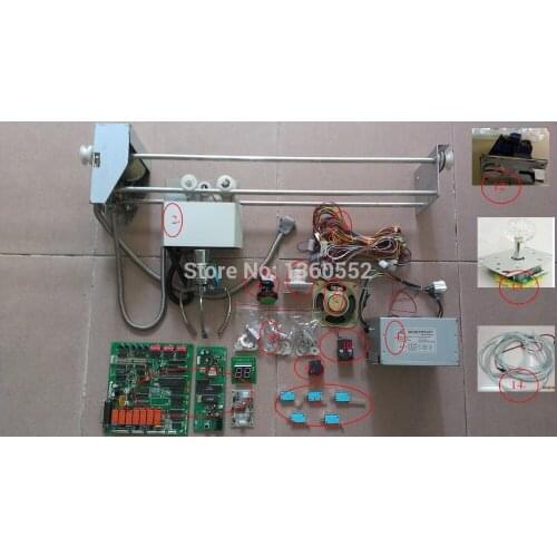 Toy Crane Machine kit with crane game PCB demo/control board, coin acceptor, buttons, harness. etc for gift arcade crane machine