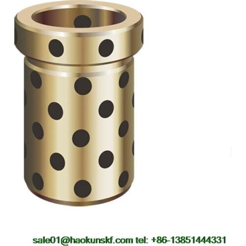 JFB2515 / 2515F (Size:25*35*15/45*5mm) Flanged Solid-Lubricanting Oilless Graphite Brass Bushing|Copper Bearing