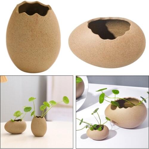 Ceramic Egg Vase Succulent Pot for Home Office Decor Standing Type Large