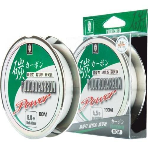 100M Japan 100% Fluorocarbon Fishing Line Monofilament Carbon Fiber Leader Sinking Line Transparent Wear-Resistant Fishing Rope