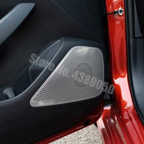 Stainless Steel Sedan Indoor Door Speaker Audio Speaker Cover Trim Plate Sticker For Toyota Corolla 2019 2020 Accessories