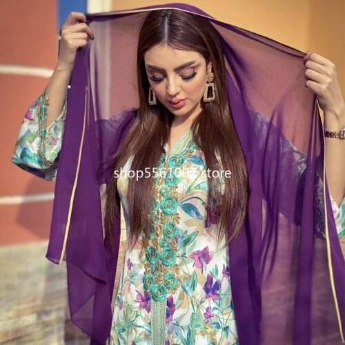 No Hijab Abaya Dubai Turkey Muslim Fashion Kaftan Dress Bohemian Long Sleeve Abayas Elegant Party Gowns Islamic Woman Clothes