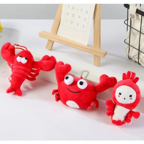 Lifelike New cute simulation lobster doll pendant crab plush PP cotton toy childrens claw machine bag decoration soft gift