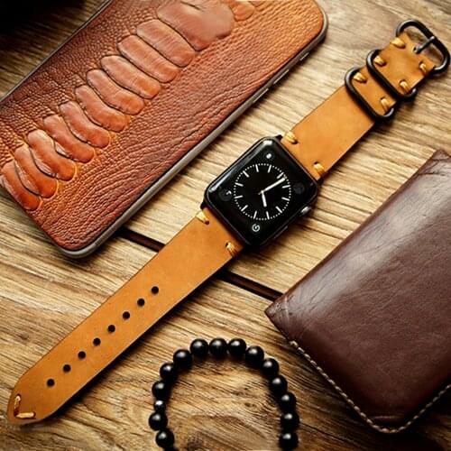 Genuine Leather Strap For Apple Watch SE 6 5 4 3 2 1Band 40mm 44mm High Quality Soft Suede For iWatch Series 5 4 3 2 1 38MM 42MM