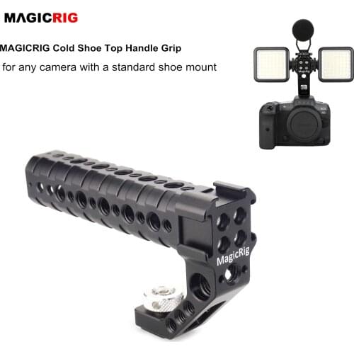 MAGICRIG Cold Shoe Top Handle with 3 Cold Shoe Adapter Mounts for A7C A7RIII A7III A7SIII A6500 GH5 GH5S EOS R5 R6 M50 Camera