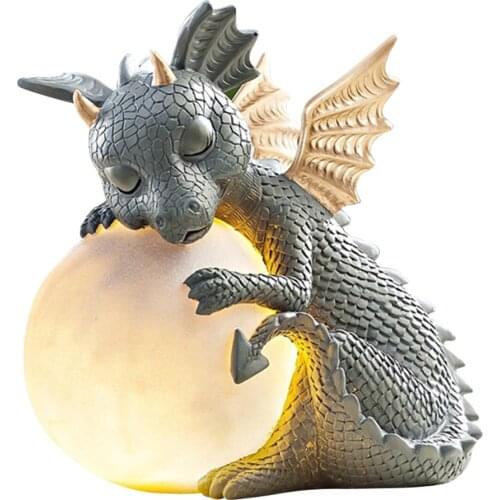 Garden Dragon Meditated Statue Collecting 16cm Resin Ornament Outdoor Yard Decoration for Home Desk Garden Ornaments