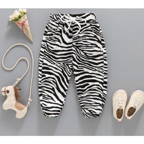 COOTELILI Girls Pants for Kids Spring Trousers Children Clothes Kids Zebra pattern Pants Baby Girls Trousers Infant Clothing
