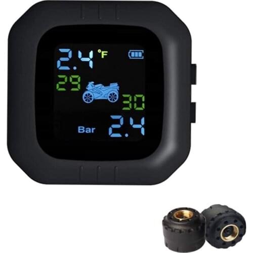USB Charging Motorcycle TPMS Waterproof Motor Tire Pressure Tyre Temperature Monitoring Alarm System with 2 External Sensors