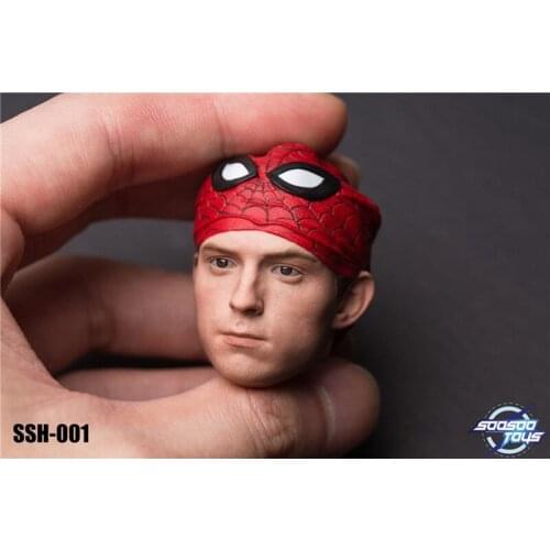 In Stock SOOSOOTOYS 1/6 Scale SSH-001 Little Spider Peter Head Sculpt Fit 12" Male Action Figure Body