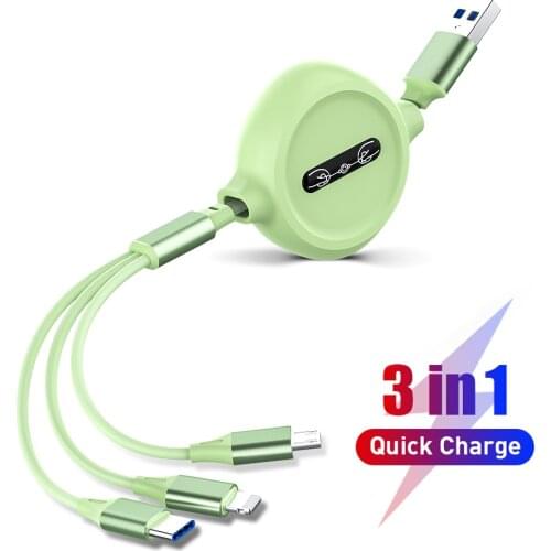 5A 40W 3in1 Retractable USB Type C Micro USB Cable Fast Supercharge Cable for Huawei iPhone 12 11 3in1 2in1 Charger Data Cable