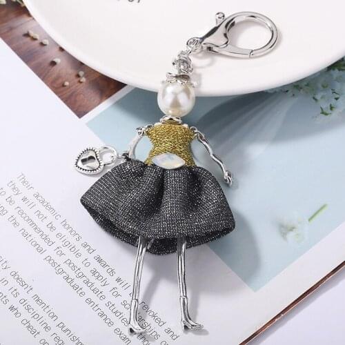 YLWHJJ brand 2017 new bag doll keychain for women cute girls metal key chain fairy car pendant female fashion statement jewelry