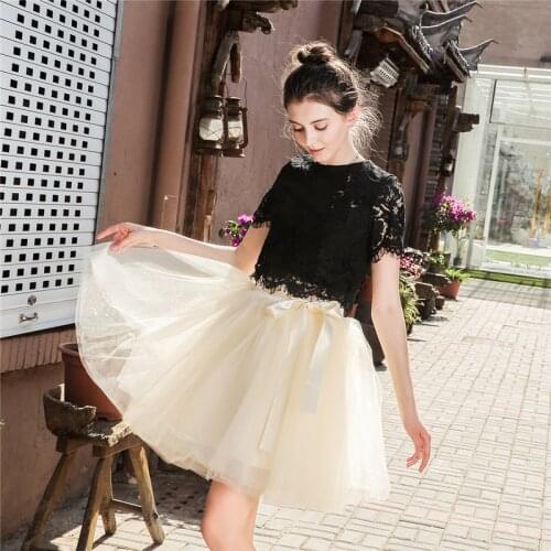 7 Layers Midi Tulle Skirt for Girls Fashion Tutu Skirts Women Ball Gown Party Petticoat Lolita faldas saia jupe