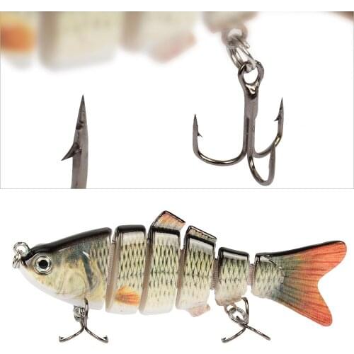 Elenxs Fishing Lure Available Multi Jointed Life-like Swimbaits Crankbaits with 6# Fishing Hook 6 Segment 18g /9.5cm 1PC