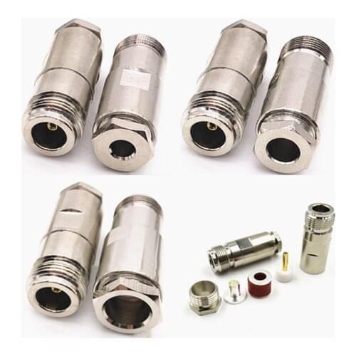 10pcs N Female Clamp For RG58 RG142 /RG6 LMR300/RG8 LMR400 Cable RF Connector Adapters