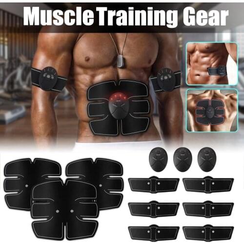 12PCS Set Abs Abdominal Muscle Stimulator Electric Massager Training Exerciser Toning Belt Waist Arm Leg Body Fitness Trainer