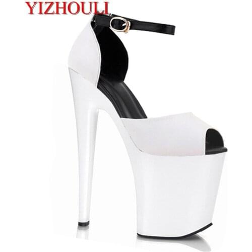 20cm Dance high heel shoes woman sandals rhinestone platform pumps high-heeled shoes summer women pumps party Dance Shoes