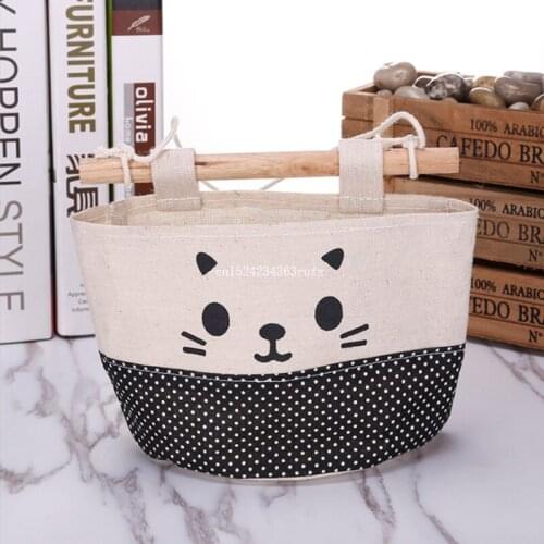 50pcs Storage Boxes Organizer Bags Cosmetic Hanging Basket Box Waterproof Fabric Cotton Linen Pocket Hanger Rack