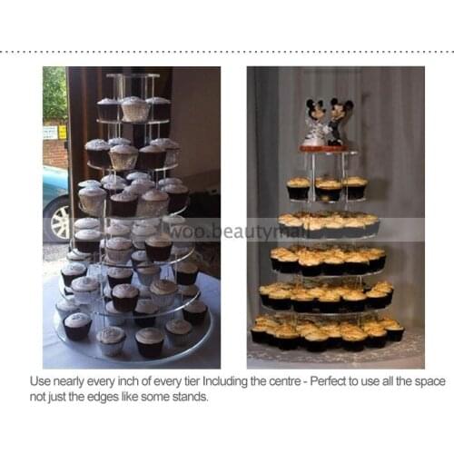 7 tier Round Circle Acrylic Party Cupcake & Wedding Muffin Cup Cake Stand Plate Kitchen Accessories Cookie Decorating Tools