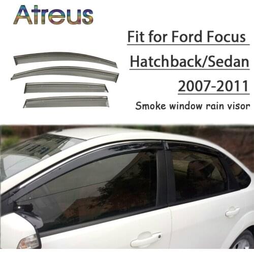 Atreus 1set ABS For 2011 2010 2009 2008 2007 Ford Focus Accessories Car Vent Sun Deflectors Guard Smoke Window Rain Visor