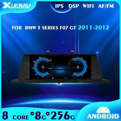 8+256GB Android 11 Car tape recorder For BMW 5 Series F07 GT 2011 2012 Car stereo navigation multimedia player Tesla Style