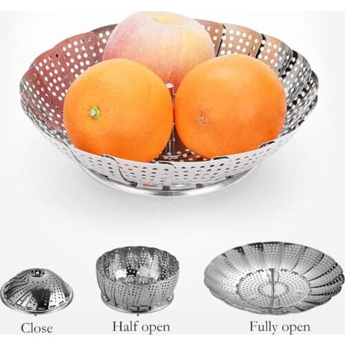 Home Multifunctional Folding Steam Rack Stainless Steel Food Steamer Food Storage Fruit Basket Kitchen Accessories