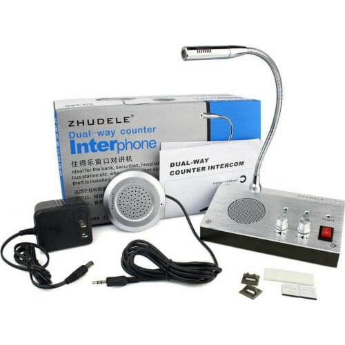 Dual-Way Audio Bank Office Store Station Dual Way Window Counter Intercom Speaker System Bank Office Hospital Store