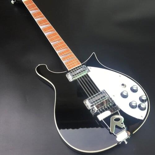12 string 660 electric guitar, black paint R bridge, neck through the body, including shipping costs